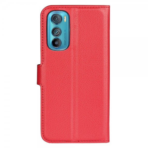 Motorola Edge 30 Kotelo Litchi Punainen