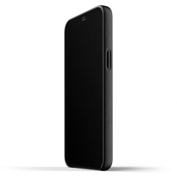 iPhone 12 Pro Max Kuori Full Leather Case Musta