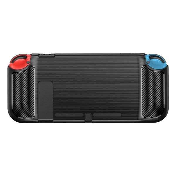 Nintendo Switch kotelon harjatusta hiilikuidusta valmistettu pinta musta