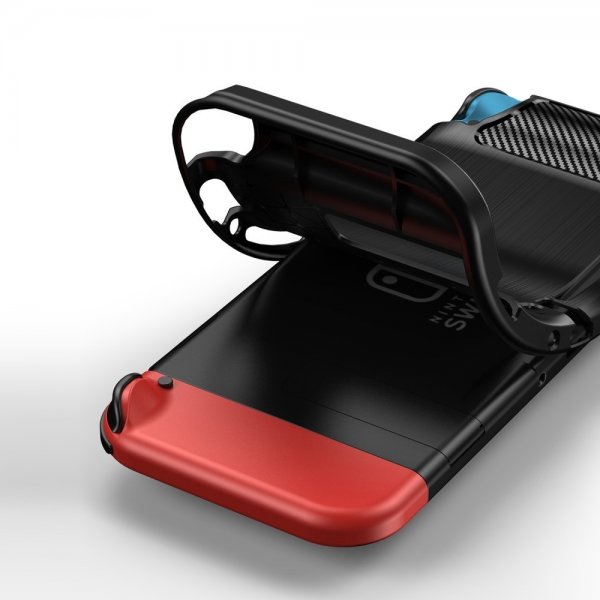 Nintendo Switch kotelon harjatusta hiilikuidusta valmistettu pinta musta