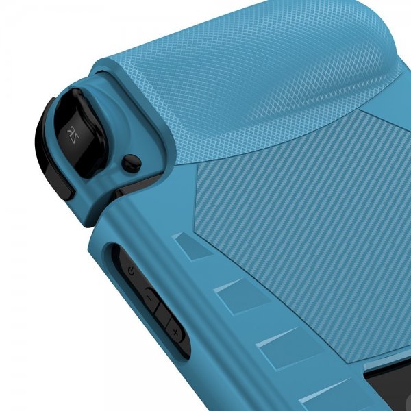 Nintendo Switch kotelo hiilikuitukuviolla sininen