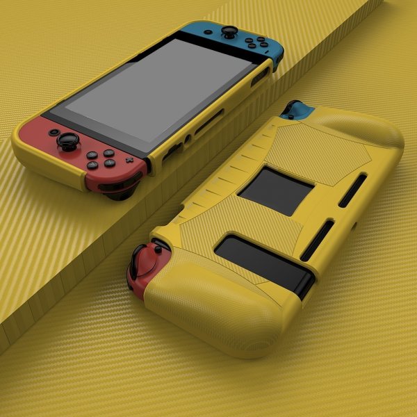 Nintendo Switch kotelo hiilikuitukuosisella keltainen