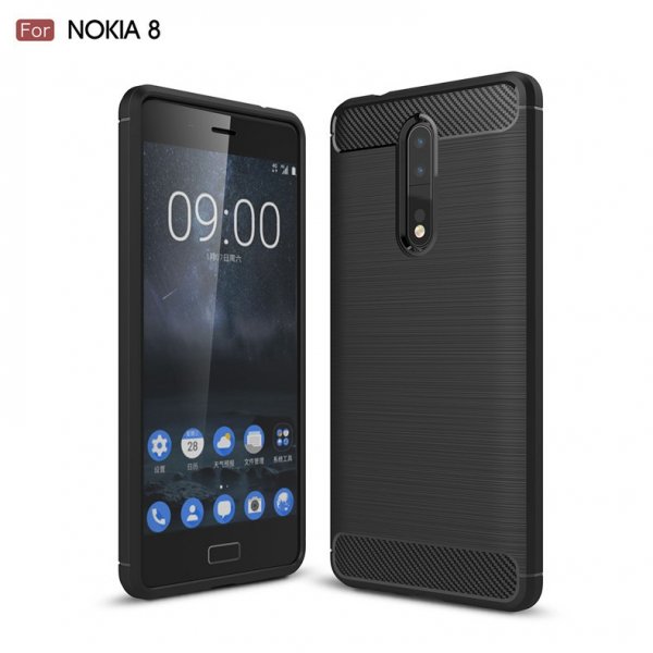Nokia 8 Suojakuori Hiilikuiturakenne Musta