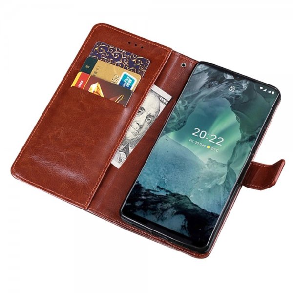 Nokia G11/G21 Kotelo Nahkarakenne Ruskea