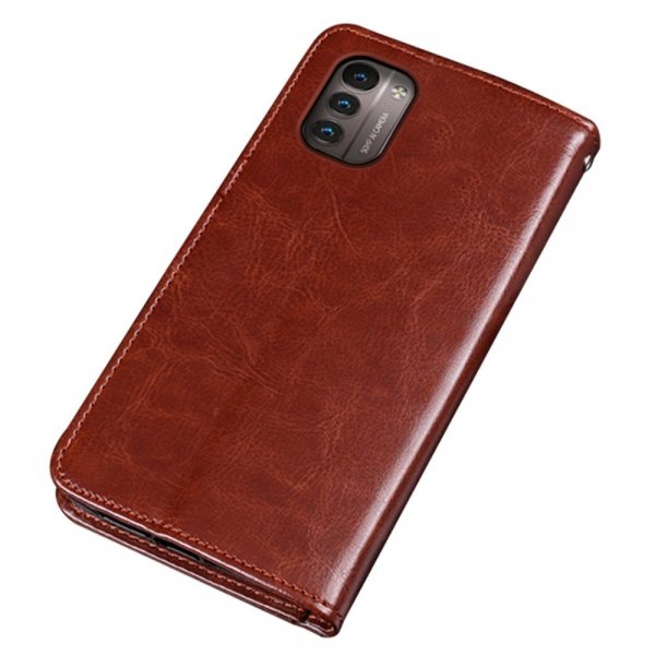 Nokia G11/G21 Kotelo Nahkarakenne Ruskea