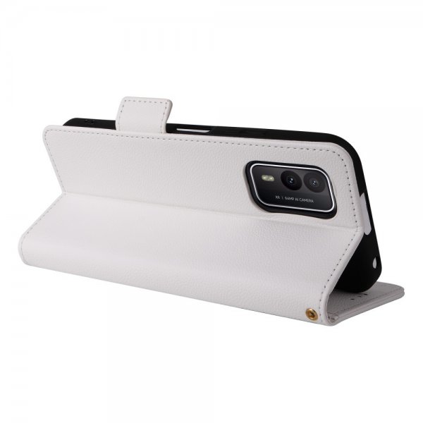 Nokia XR21 Kotelo Litchi Valkoinen