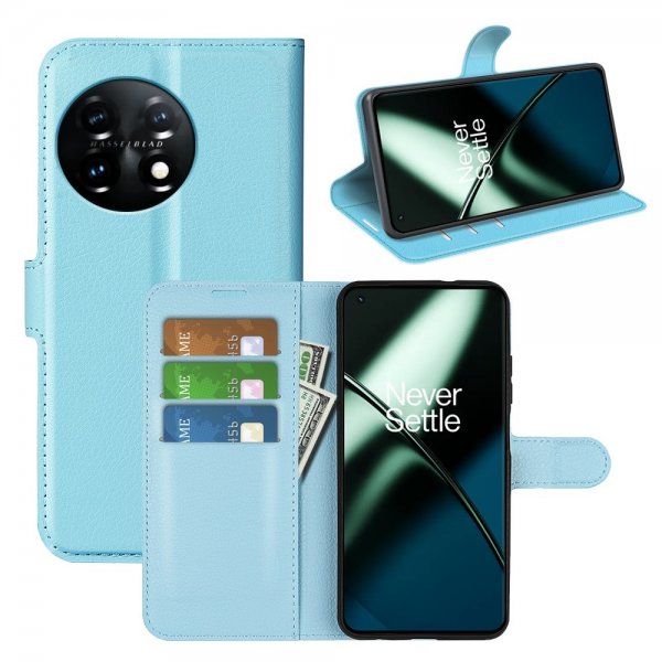 OnePlus 11 Kotelo Litchi Sininen