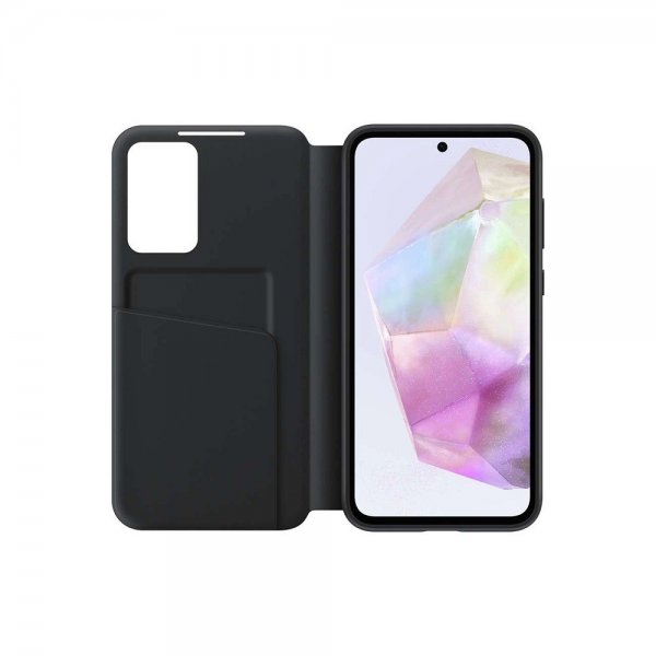 Original Galaxy A35 Kotelo Smart View Wallet Case Musta
