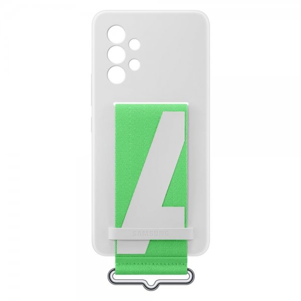 Original Galaxy A53 5G Kuori Silicone Cover with Strap Valkoinen