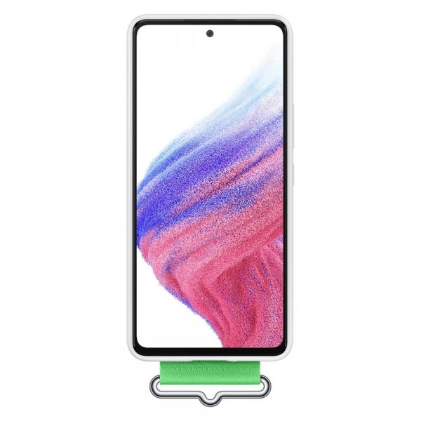Original Galaxy A53 5G Kuori Silicone Cover with Strap Valkoinen