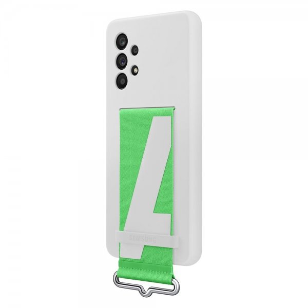 Original Galaxy A53 5G Kuori Silicone Cover with Strap Valkoinen