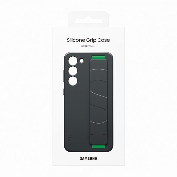 Original Galaxy S23 Plus Kuori Silicone Grip Case Musta