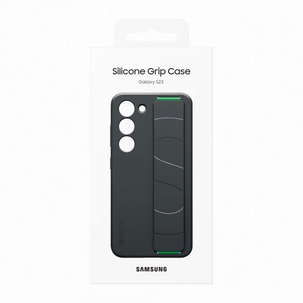 Original Galaxy S23 Kuori Silicone Grip Case Musta