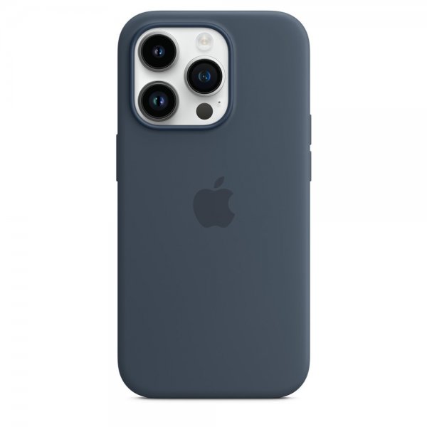 Original iPhone 14 Pro Max Kuori Silicone Case MagSafe Myrskyisin Sininen