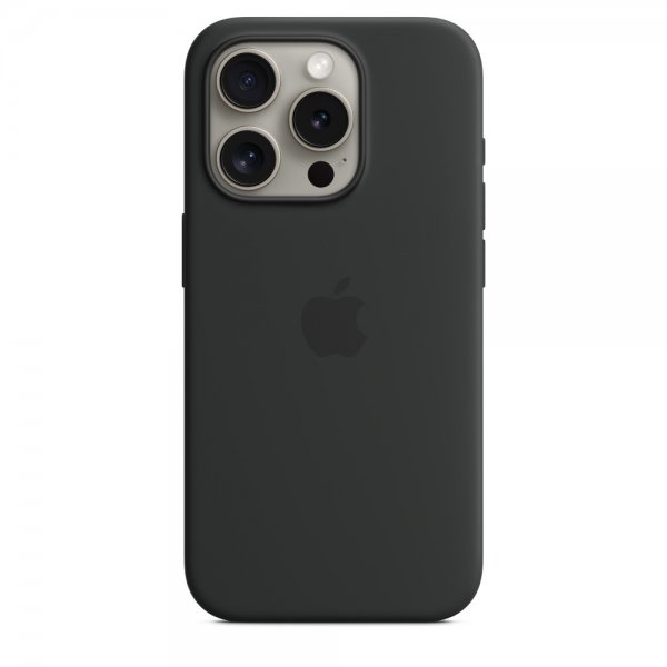 Original iPhone 15 Pro Skal Silikon MagSafe Svart