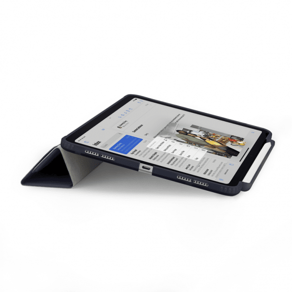 iPad Air 11 (M2/M3) Kotelo Origami No3 Pencil Case Tummansininen