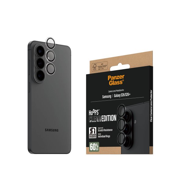 Samsung Galaxy S26/S26 Plus Kameran suoja Hoops Läpinäkyvä