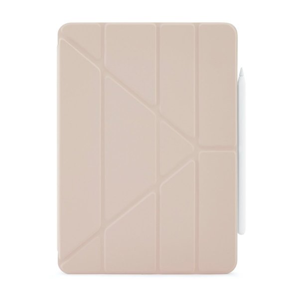 iPad Pro 12.9 2021/2020/2018 Tapaus Origami No4 folio Vaaleanpunainen