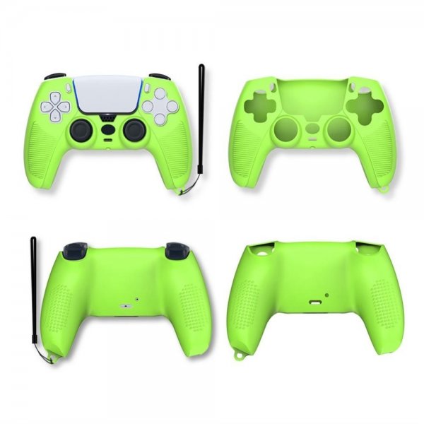 PlayStation 5 DualSense ohjaimen suojakuori hihnalla limetä vihreä.