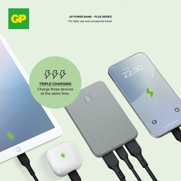 Powerbank Plus 5000 mAh Vihreä