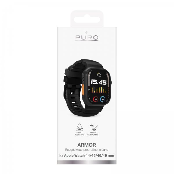 Apple Watch 44/45/46/Ultra 49mm Ranneke Armor Musta