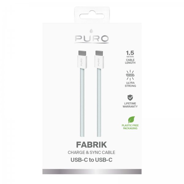 Kaapeli Fabrik 2.0 60W USB-C/USB-C 1.5m Vaaleansininen
