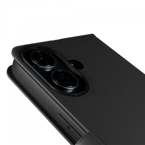 iPhone 16 Kotelo Wallet Stand Musta