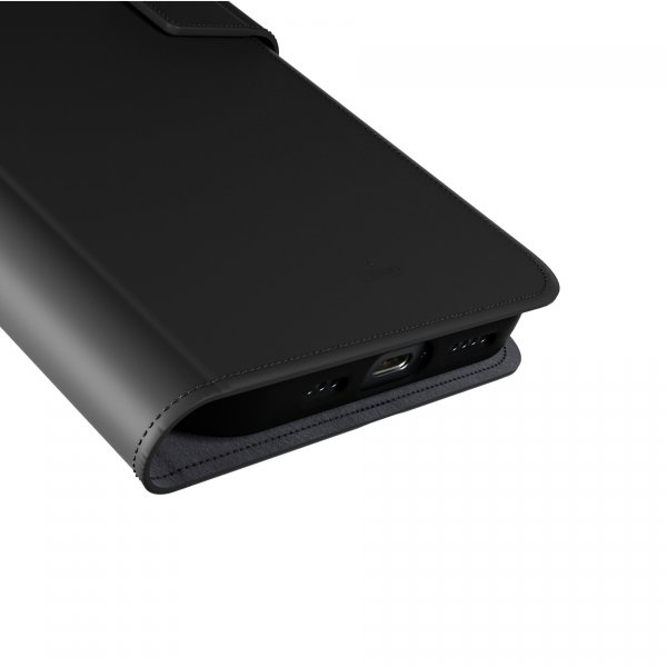 iPhone 16 Kotelo Wallet Stand Musta