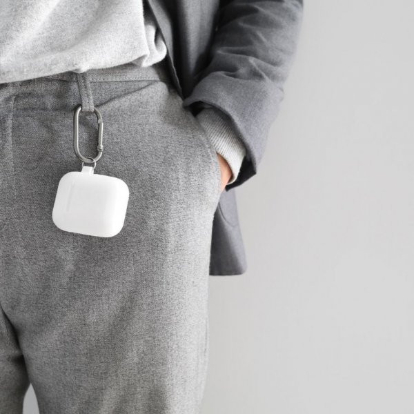 AirPods (1/2) Kuori PodSkinz KeyChain Series Valkoinen