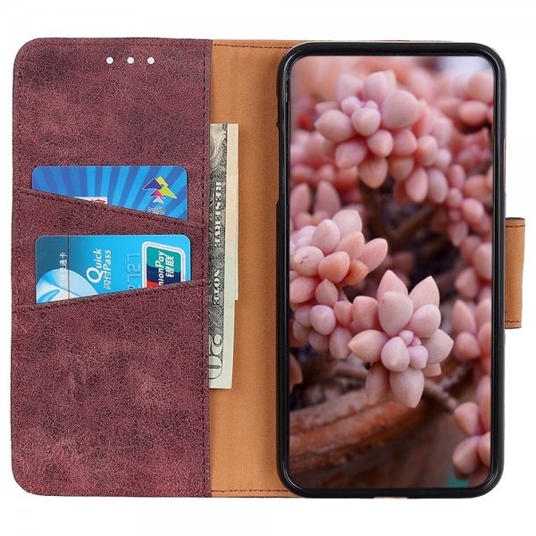 Samsung Galaxy A03 Kotelo Vintage Viininpunainen