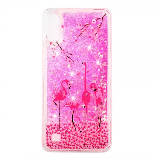 Samsung Galaxy A10 Suojakuori Glitter Aihe Flamingo