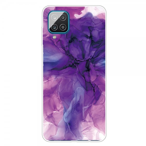 Samsung Galaxy A12 Kuori Marmori Violetti