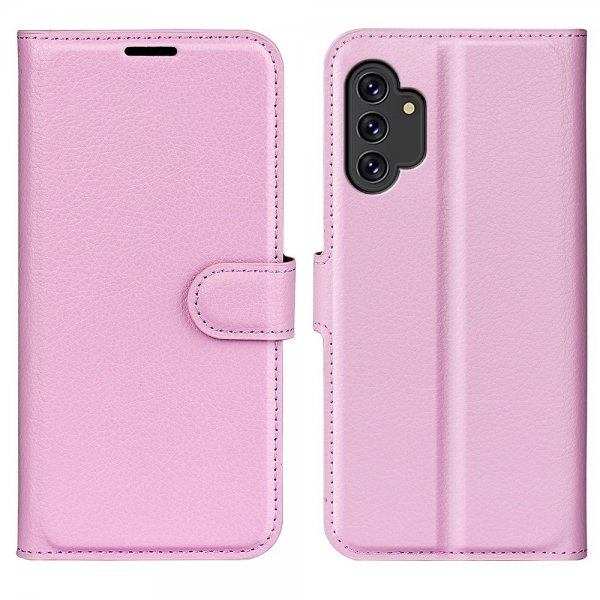 Samsung Galaxy A13 4G Kotelo Litchi Vaaleanpunainen