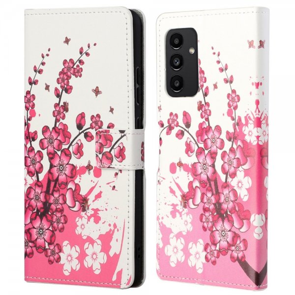 Samsung Galaxy A13 4G Kotelo Aihe Vaaleanpunainen Blomster