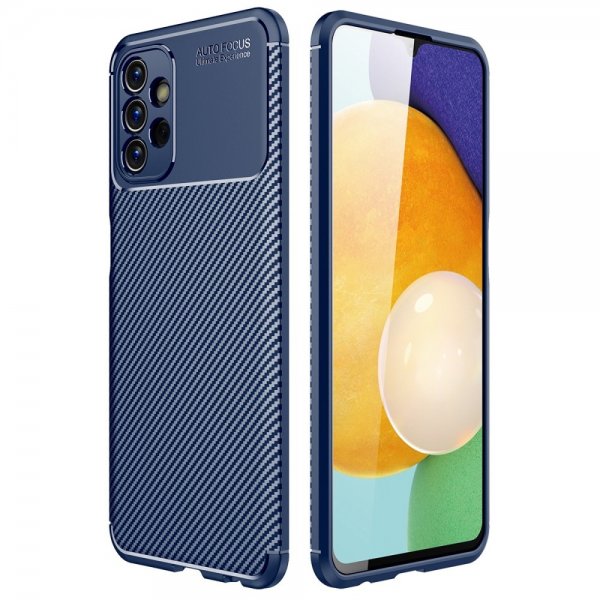 Samsung Galaxy A13 4G Skal Kolfibertextur Blå