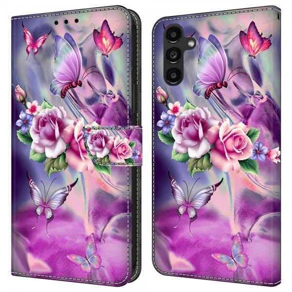 Samsung Galaxy A14 Kotelo Aihe Ruusut Ja Perhoset
