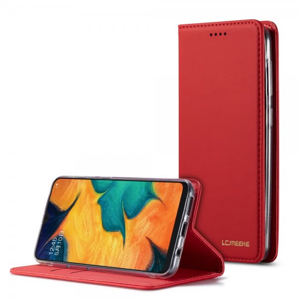 Samsung Galaxy A40 Kotelo Korttitaskulla Flip Punainen