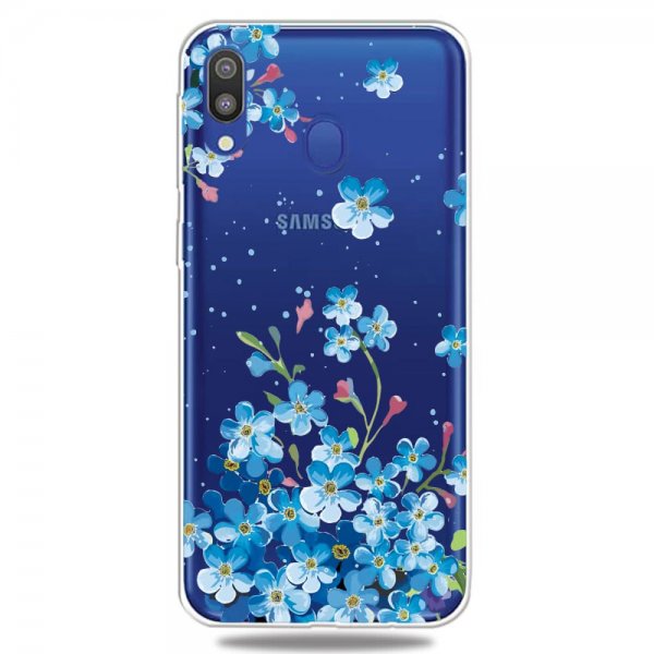 Samsung Galaxy A40 Kuori Aihe Sininena Kukat