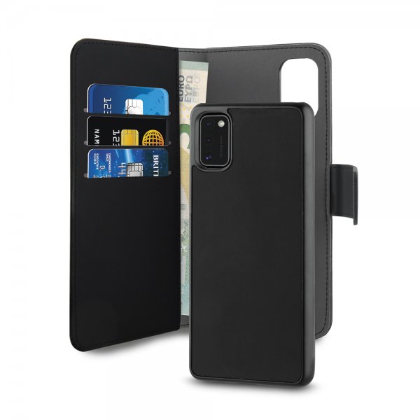 Samsung Galaxy A41 Kotelo Wallet Detachable 2 in 1 Musta