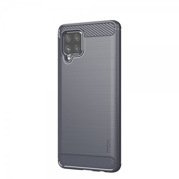Samsung Galaxy A42 5G Suojakuori Harjattu Hiilikuiturakenne Harmaa