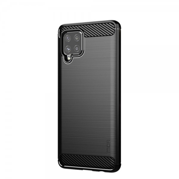 Samsung Galaxy A42 5G Suojakuori Harjattu Hiilikuiturakenne Musta