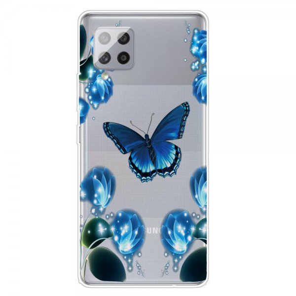 Samsung Galaxy A42 5G Suojakuori Aihe Sininen Perhosia