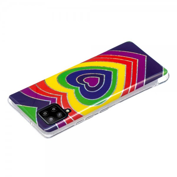 Samsung Galaxy A42 5G Kuori Aihe Värikäs Sydän Kuvio