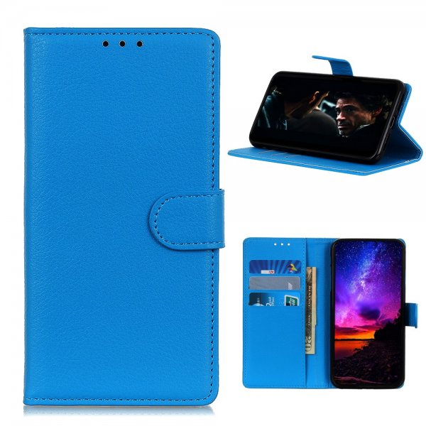 Samsung Galaxy A42 5G Suojakotelo Litchi Sininen