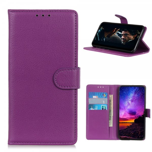 Samsung Galaxy A42 5G Suojakotelo Litchi Violetti