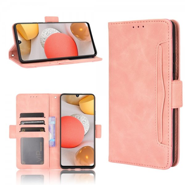Samsung Galaxy A42 5G Suojakotelo Irrotettavalla korttitaskulla Vaaleanpunainen
