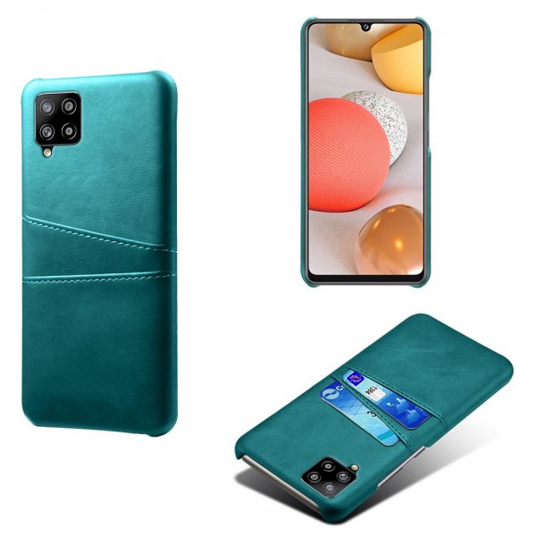 Samsung Galaxy A42 5G Suojakuori Kaksi Korttitaskua Vihreä
