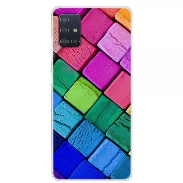 Samsung Galaxy A51 Kuori Aihe Värikäs Laatikot