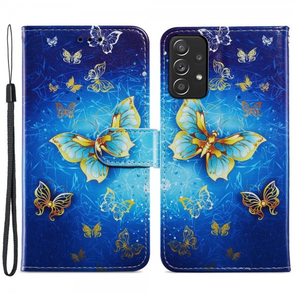 Samsung Galaxy A53 5G Kotelo Aihe Sininen Perhoset