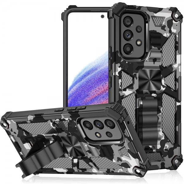 Samsung Galaxy A53 5G Kuori Metallilautanen jalustatoiminnolla Musta